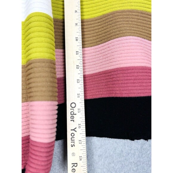 Industry Sweater Womens Small Petite Black Cropped Balloon Sleeve Y2K Striped - Picture 8 of 14